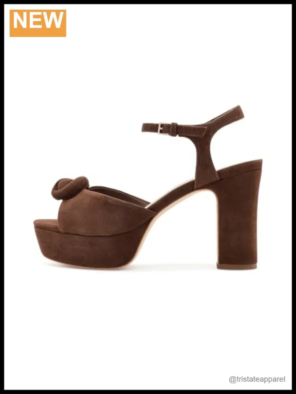 Suede Platform Sandals Block Heel Ankle Strap Buckle Open Toe Padded